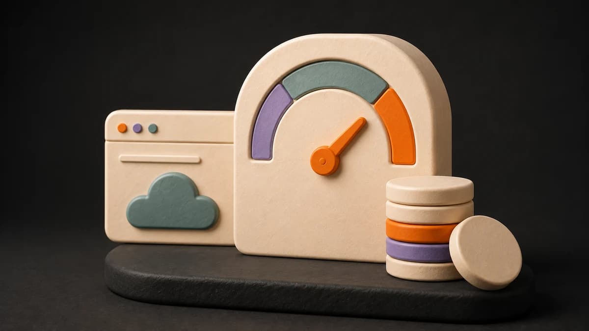 Credit tokens beside a usage meter and a small website with a cloud